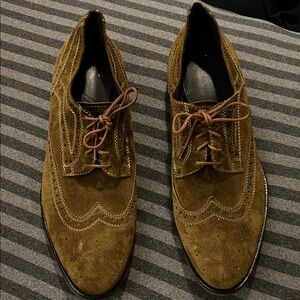 Men's Donald Pliner Suede Wingtip Dress Shoes - Brown